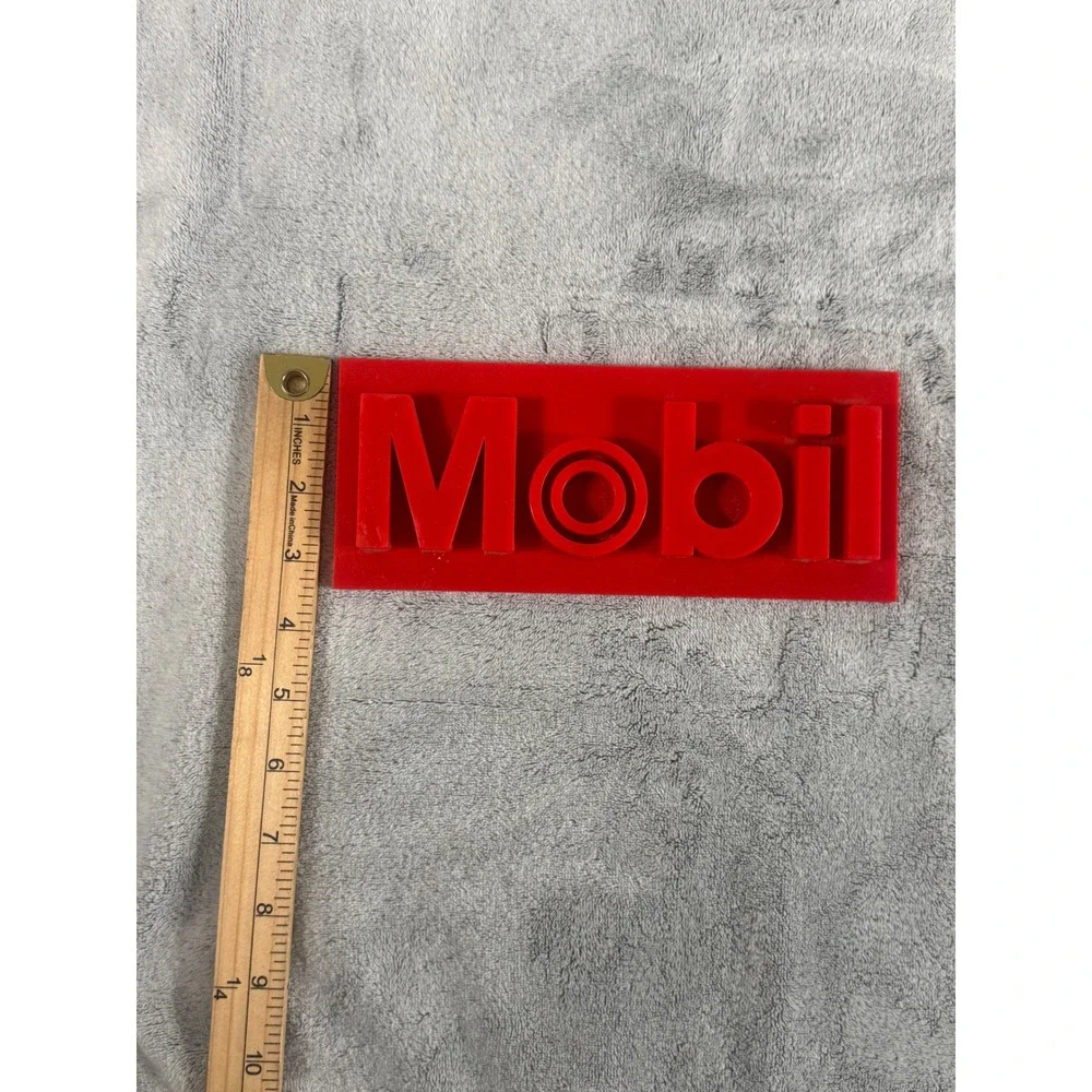 2 Vintage 3D Mobil Gas Pump Plate Replacements. Exxon Mobil‎ American Gas & oil